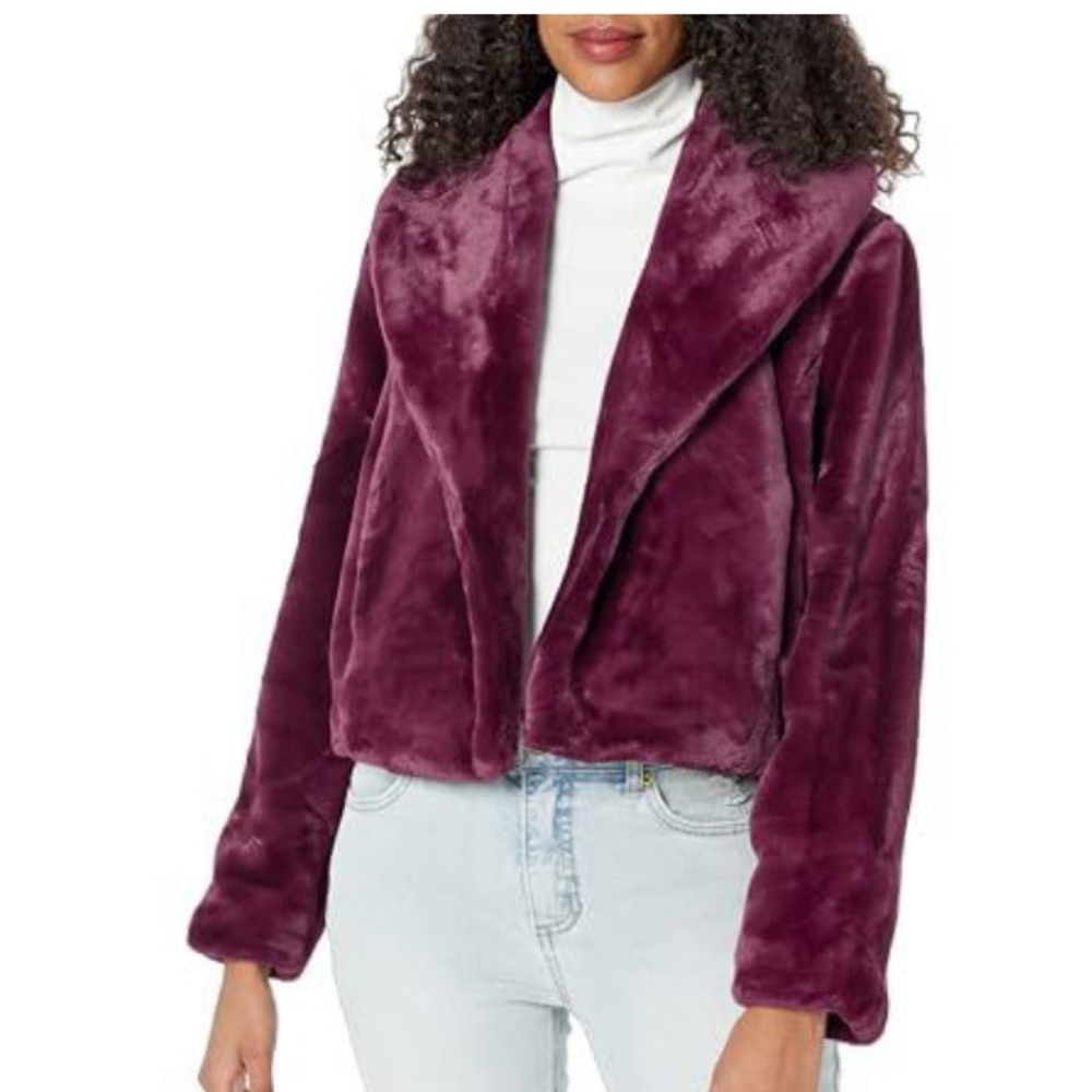 NWT Blank NYC Women's Plush Teddy Jacket in Deep Purple